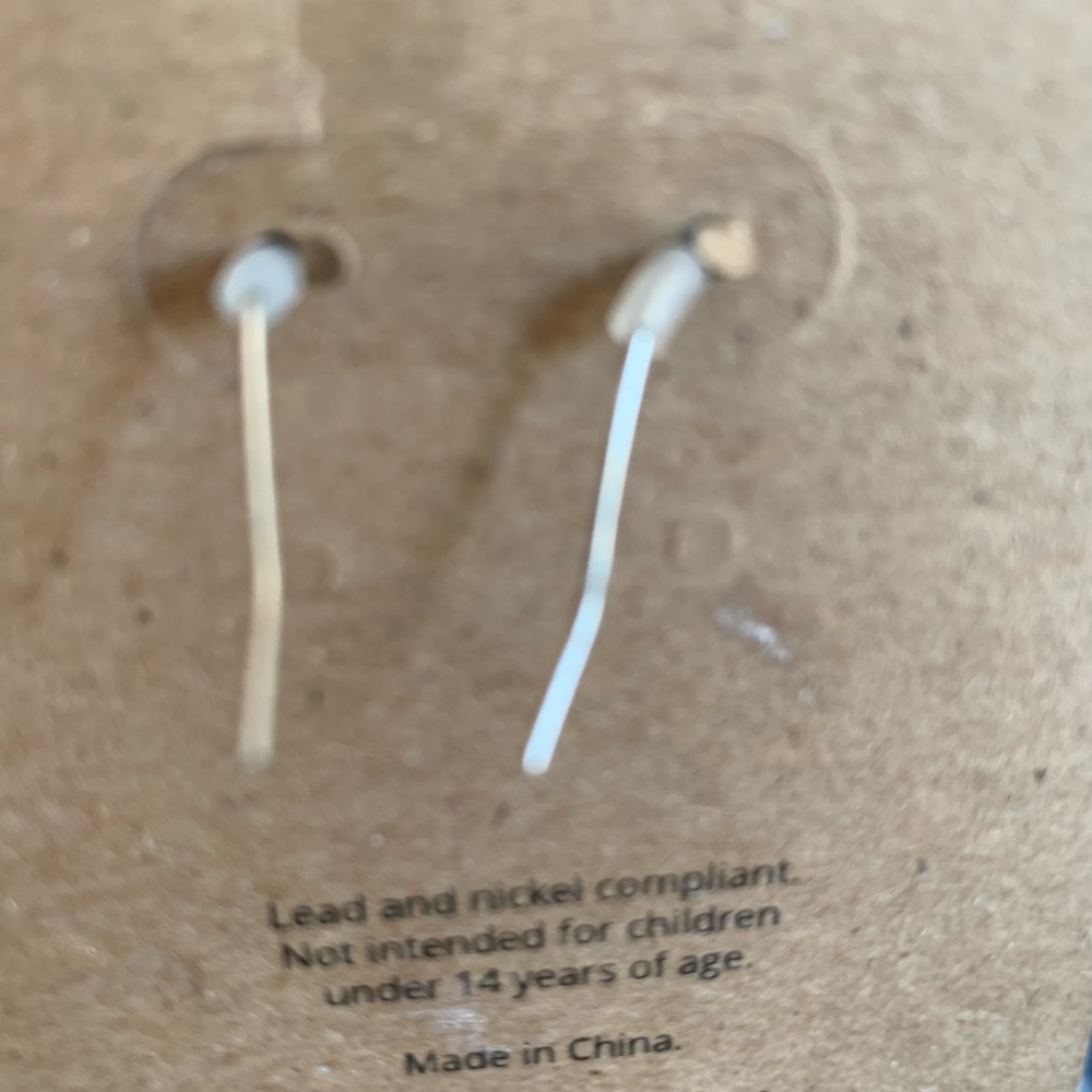 Tan and black earrings, never worn - Picture 3 of 3